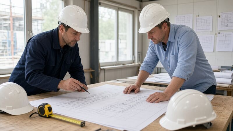 Инженеры разбирают план склада и задание на уровень защиты